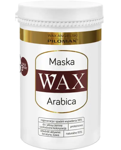 Wax Arabica maska do włosów farbowanych ciemnych, 480 ml - Regeneruje włosy zniszczone zabiegami koloryzacji