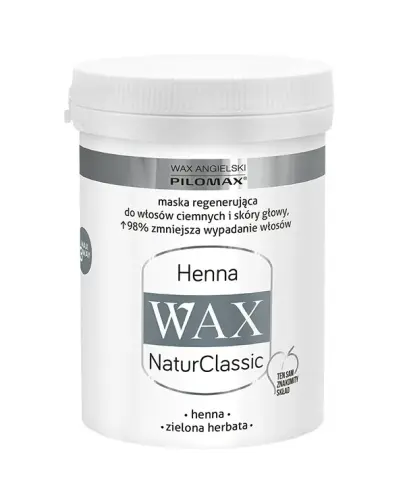 Wax Pilomax Henna, maska nawilżająca do włosów niefarbowanych, 240 ml - Maska regenerująca do skóry głowy i włosów suchych i zniszczonych