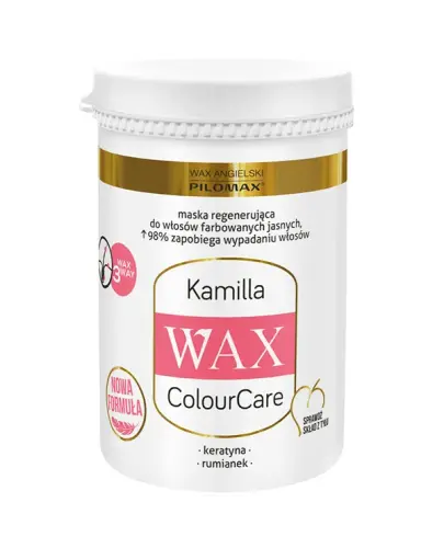 Wax Pilomax Kamilla, maska wygładzająca i nawilżająca do włosów farbowanych jasnych, 480 ml  - Maska regenerująca do suchych i koloryzowanych włosów