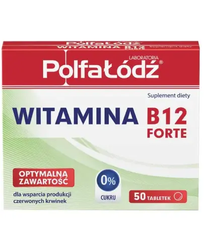 Witamina B12 Forte, 50 tabletek, Laboratoria PolfaŁódź - Dla młodzieży i osób dorosłych