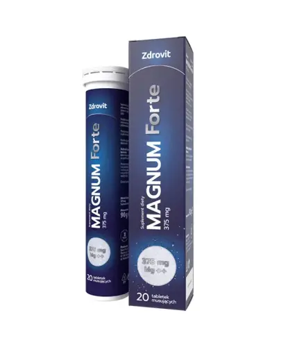 Zdrovit Magnum Forte 375 mg, 20 tabletek musujących - Tabletki musujące o smaku cytrynowym z magnezem i witaminą B6