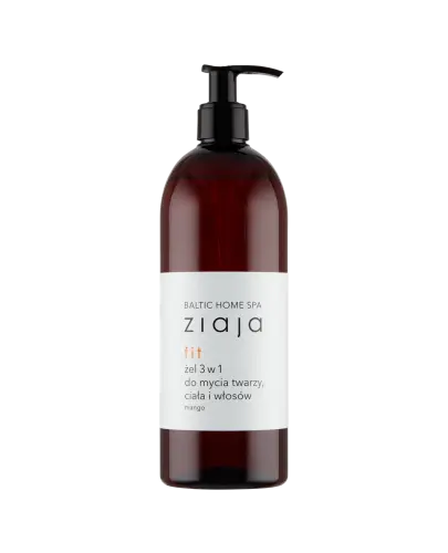 Ziaja Baltic Home Spa Fit, żel 3w1 do mycia twarzy, ciała i włosów, 500 ml - Łagodnie oczyszcza skórę oraz myje i odświeża 