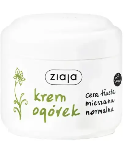 Ziaja Krem Ogórek,100 ml - Do pielęgnacji cery normalnej, tłustej i mieszanej