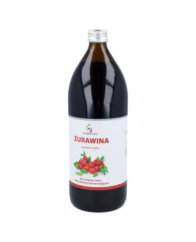 Symbiotics Sok  Żurawina, 1000 ml - Suplement diety z sokiem z żurawiny wielkoowocowej