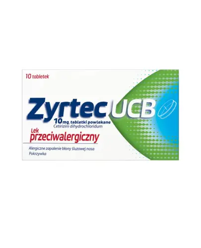 Zyrtec UCB, 10 tabletek - Objawy alergii nosa i oczu